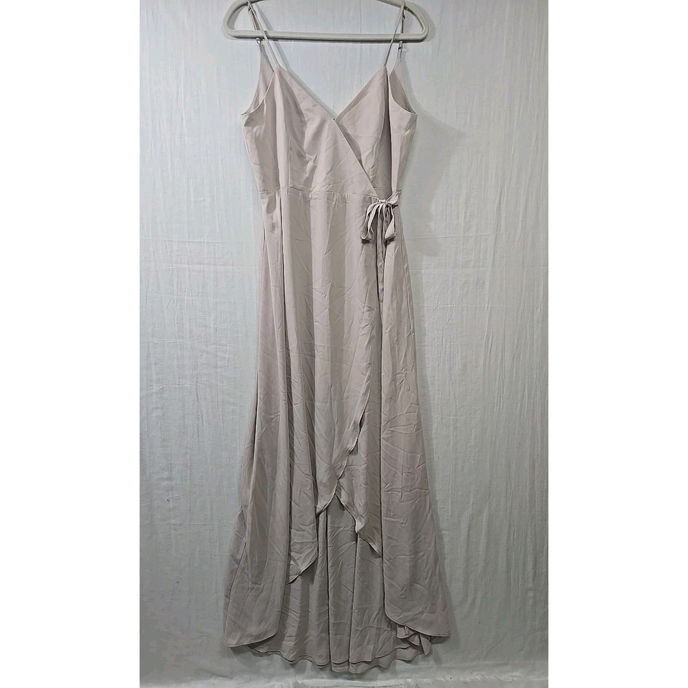 Show Me Your Mumu Mariah Wrap Dress Size L Maxi Blush Pink Chiffon Flowy Wedding